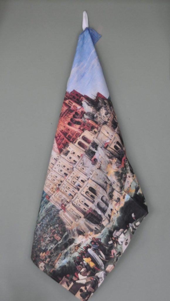 Set theedoeken - Het Meisje met de Parel, Zonnebloemen, Irissen en De toren van Babel - Afbeelding 6